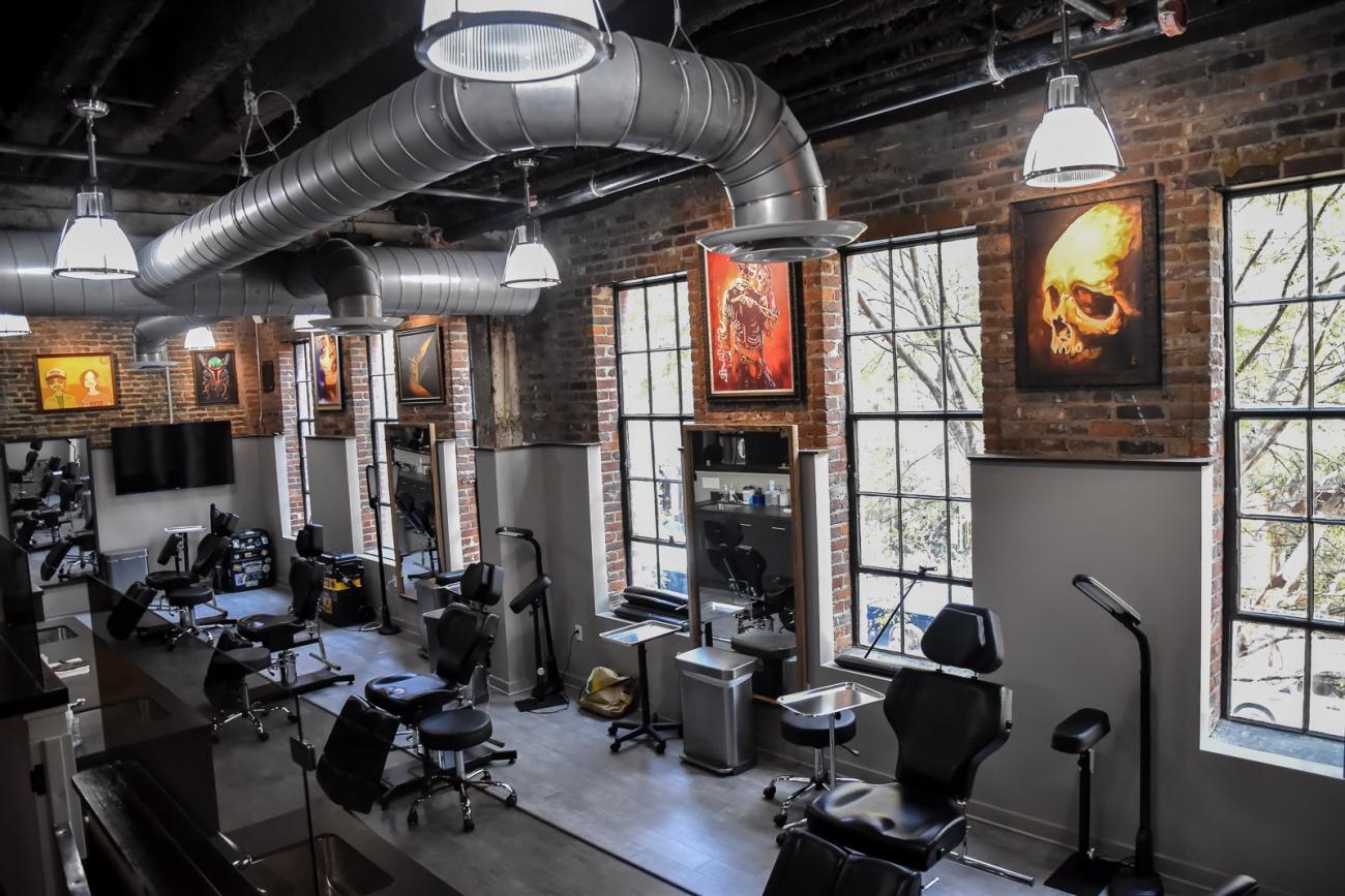 A view of our tattoo stations at H&amp;H Nashville